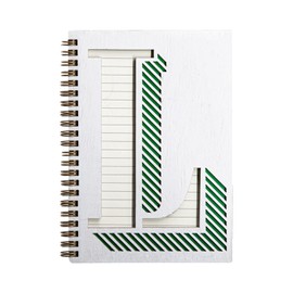 COLLECTIVE HOME - Monogram Notebook, Wood Cover College Ruled Notebook, Daily Planner, 100 Lined Pages Perfect for Writing, Travel Diary and Notebook for Men and Women (L)