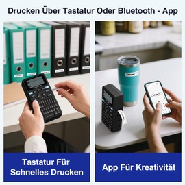 SUPVAN E11 Label Printer, Mini Bluetooth Labeling Device for Home, School, Office, Date, Compatible with iOS & Android Phone