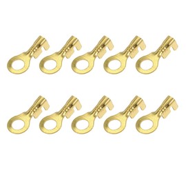X AUTOHAUX 50pcs M4.2 Electric Wire Crimp Ring Lug Terminal Brass 17 X 7.5mm