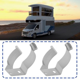 YINETTECH 2 Pieces 55mm Table Leg Clip Stainless Steel Spring Clip Table Leg Storage Clamp for Motorhome Camper Caravan Marine Craft Silver