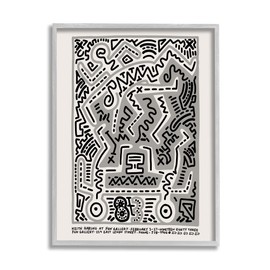 Stupell Industries Keith Haring Monochrome Pop Style Squiggle Text, Design by Ros Ruseva