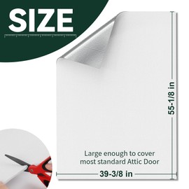 Flehomo Insulation Cover Kit for Attic Stairs & Ceiling Vent, 3-Layers Heat Insulation Sheet Cover Fits Up to 39" x 55" for Attic Stairs Access, Ceiling Shutter Vent, Air Vent