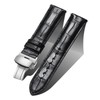BINLUN Alligator Leather Watch Band for Men Crocodile Grain Leather