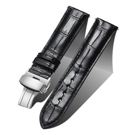 BINLUN Alligator Leather Watch Band for Men Crocodile Grain Leather Watch Straps Quick Release Replacment Genuine Classic Women Leather Watchband Black Brown Blue 18mm 19mm 20mm 21mm 22mm 24mm