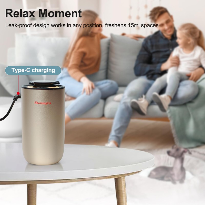 Air Oil Diffuser for Home Waterless Essential Oil Diffuser, Rechargeable
