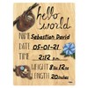 Cohas Hello World Newborn Baby Announcement Printed Wood Sign with