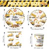 Pack of 50 Construction Site Party Tableware, Birthday Decoration, Digger
