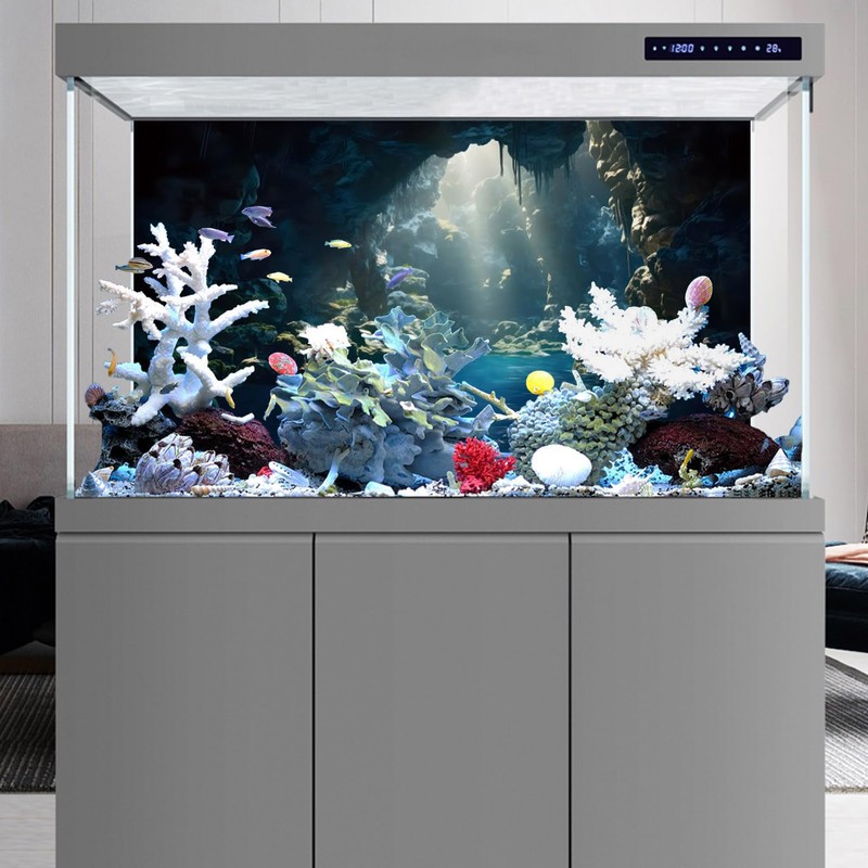 MIRRORANG 120 x 46 cm Aquarium Background Mountain Stones Cave