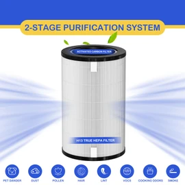 AP-T40FL True HEPA Replacement Filter Compatible with 1461901 Homedics Total Clean 5-in-1 Air Cleaner Purifier, AP-T40 AP-T45WT AP-T40WT AP-T45-BK AP-T45-WT AP-T40WTAR, 2 Pack