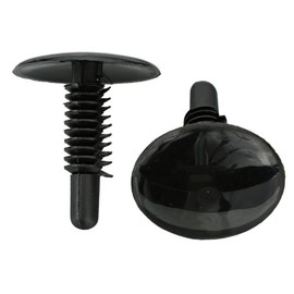 Black Nylon Trim Panel Clip Retainers - 1/4" Hole - 1 3/32" Stem - 1" Head - 50 Pack