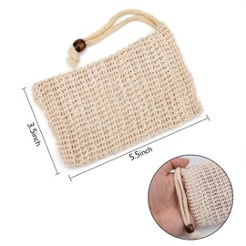 Yarlung 15 Pack Soap Exfoliating Bag Soap Saver Pouch, Natural Sisal Mesh Soap Holder with Drawstrings for Foaming, Drying Soap, Scraps, Shower, Bathtub, Massage