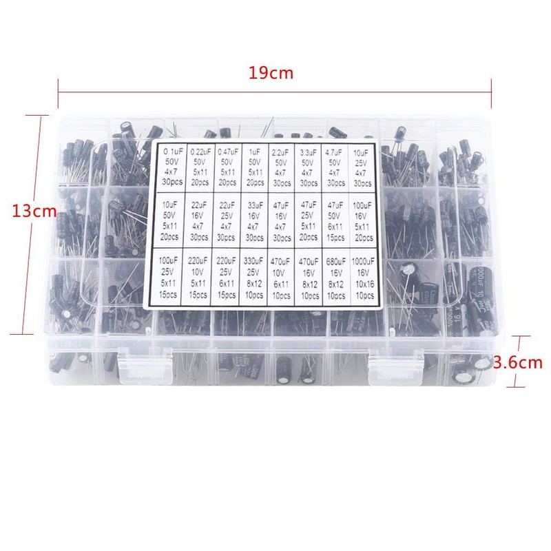 Capacitor Electrolytic Capacitor 500pcs 24 Values Set Aluminum Capacitor 10V~50V