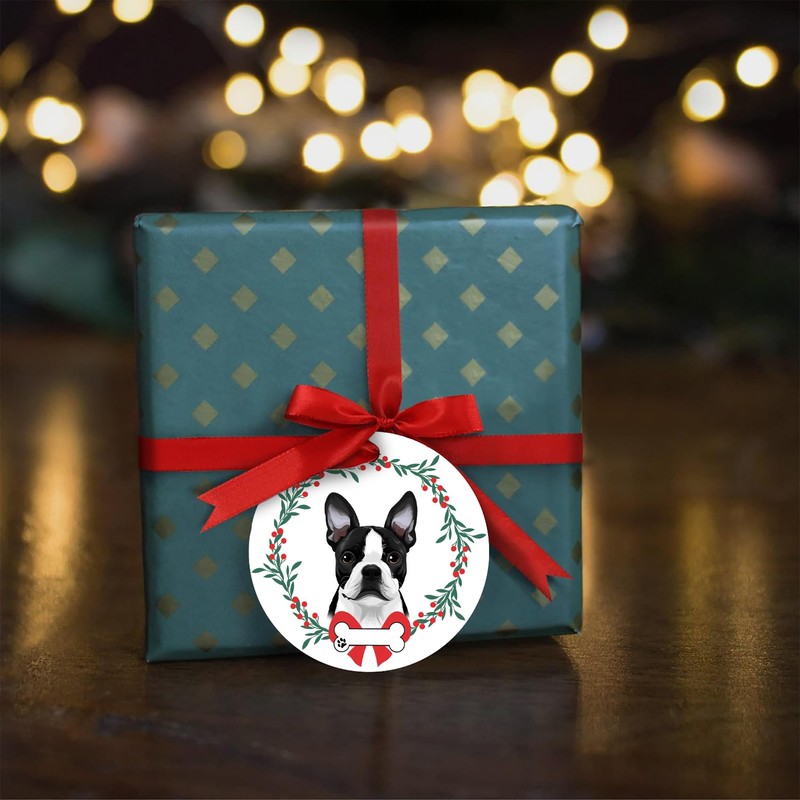 Boston Terrier Christmas Ornament, Boston Terrier Dog Lover Gift, Tree