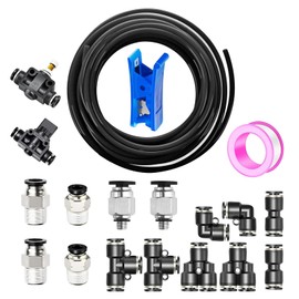 HUAZIZ Black 6 mm OD 4 mm ID Polyurethane PU Air Hose Pipe Kit 10 Metres 32.8 ft