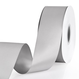 Showin 2 Inch Double Face Satin Ribbon Grey, 50Yards Craft Fabric Ribbon for Gift Wrapping, Floral Bouquets, Wedding Decoration