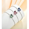 YL Rose Heart Bracelet 925 Sterling Silver Birthstone 5A Cubic