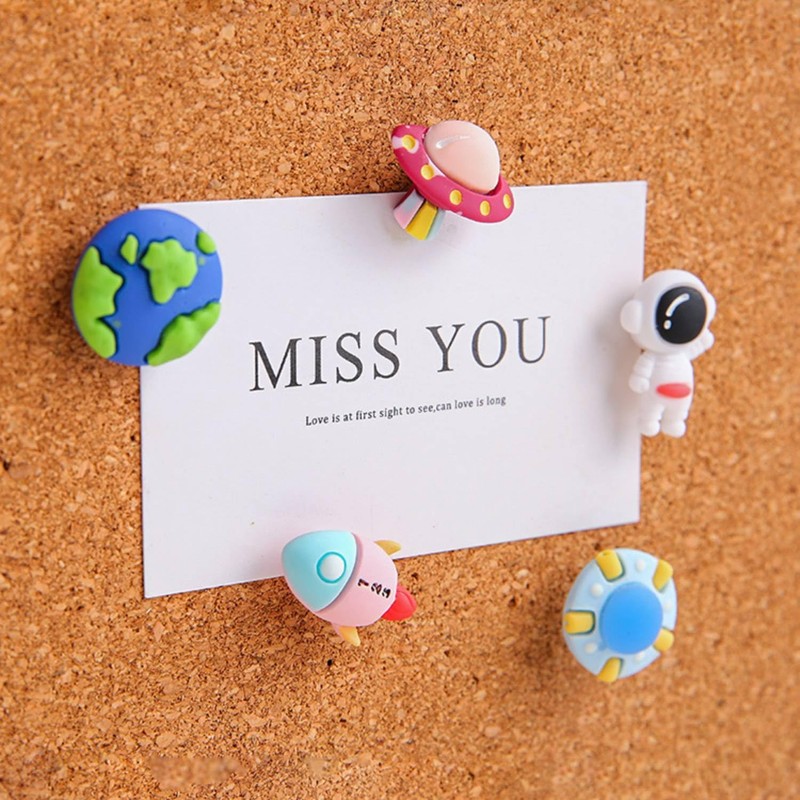 Cute Creative 5PCS Space Astronaut Push Pins, Cartoon Corkboard Pins