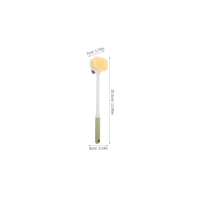 Bestyash Cepillo Pies Doble Cara Mango Largo Cerdas Suaves Exfoliante