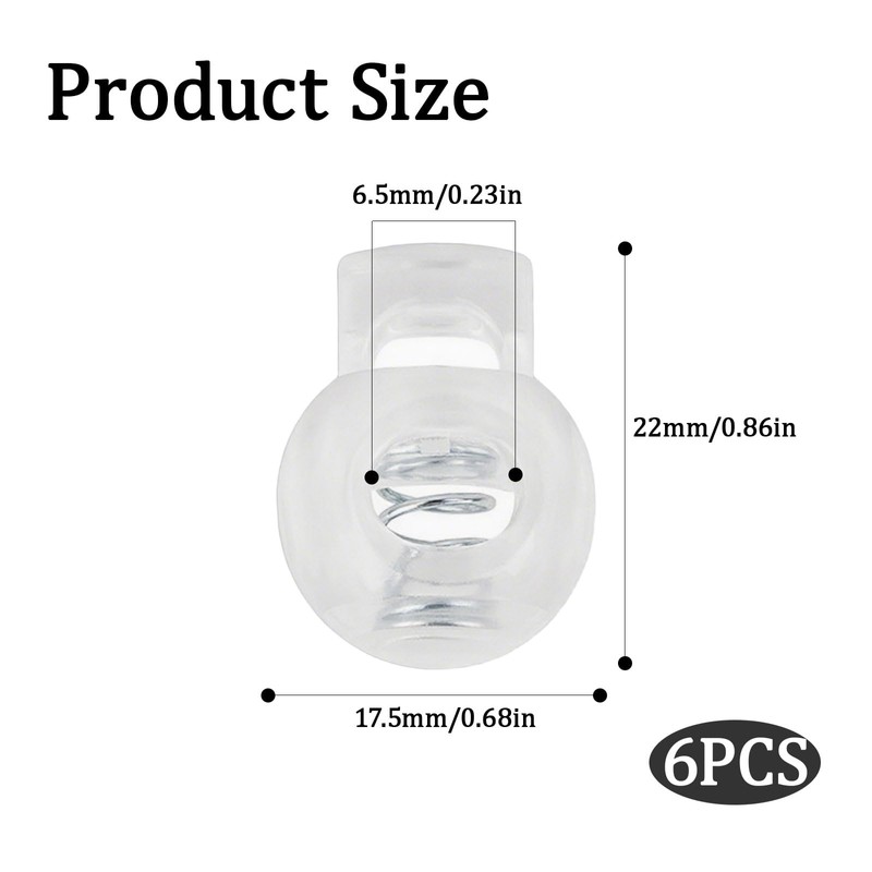 Nzexlyva 6 Pcs Toggles for Drawstrings, Plastic Cord Lock Stopper