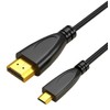 4K Micro HDMI to HDMI Cable, High Speed HDMI to Micro HDMI Type D Adapter, ARC, HDR, UHD Cable, 3D, 4K@60Hz, Supports Ethernet Audio, Compatible with Hero, Raspberry, DSLR, Camera