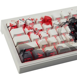PBT Keycaps - Side Print Keycaps, Shine Through Custom Key caps 75 Percent, Ink Painting Keycap Set Dye Sub & Double Shot, 131 Keys Cherry Profile Keyboard Keycap for Mechanical Keyboard, Wuxia