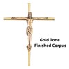 Simple Gold Toned Metal Decorative Hanging Wall Cross Crucifix, 7