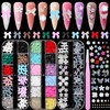 3 Boxes Flower Nail Charms, Mixed Bow Tie Flowers Charms