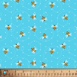 Baby Bumblebees Dots Poly Cotton Fabric by The Yard