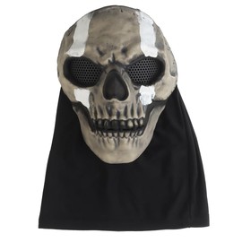 CMAIR4U Ghost Balaclava Tactical Mask, Airsoft Full Face Cosplay Mask with Soft Eye Sponge Pad and Mouth Vent (White)