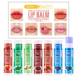EnMart 6 Pack Fruit Flavored Lip Balm - Moisturizing Natural Chapstick Bulk for Dry, Cracked Lips, Long-Lasting Lip Smacker in Assorted Fruit Flavors