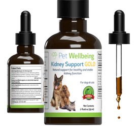 Pet Wellbeing Pet Wellbeing Kidney Support Gold for Dogs - Supports Healthy Kidney Function, Fluid Balance, Energy Levels, Rehmannia, Dong Quai - Veterinarian-Formulated Herbal Supplement 2 oz (59 ml)