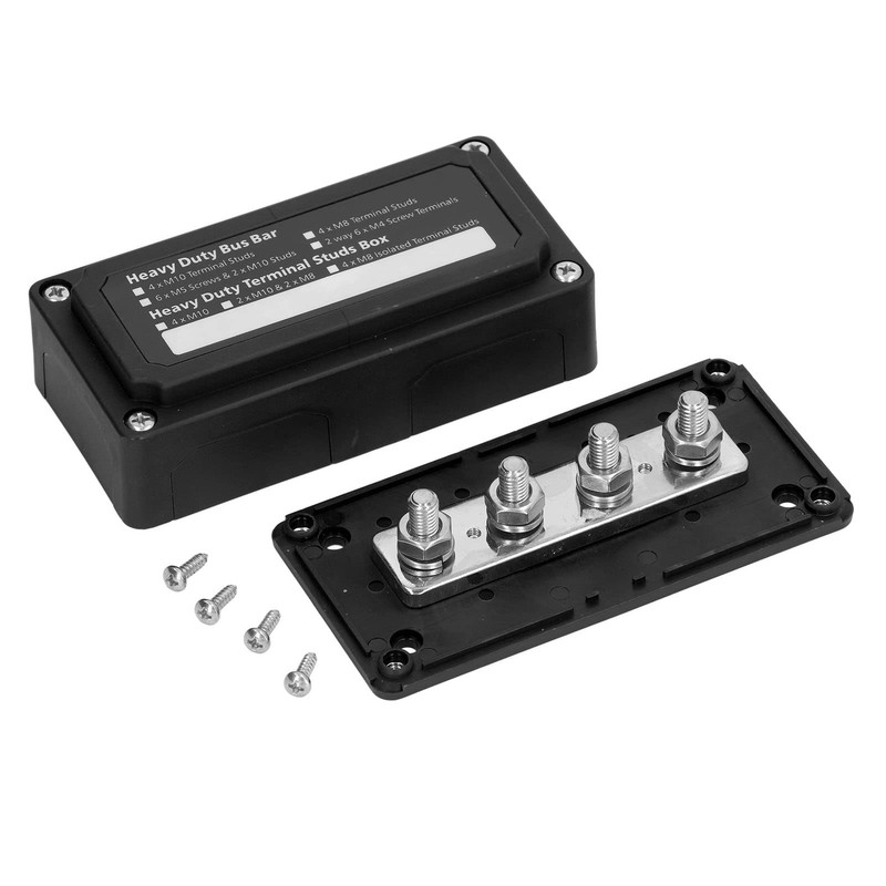 Power Distribution Block, M8 Screw Terminal Busbar, DC 48V, 300A,