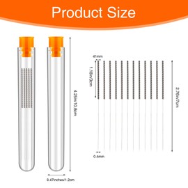 FEUNLEM 0.4mm 3D Printer Nozzle Cleaning Kit - 60PCS Stainless Steel Anti-Clog Needles, Heat-Resistant Unclogger Tool for Ender 3/MK8/V6, Flexible Durable Nozzle Cleaner (Silver)