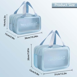 Boic Cosmetic bag, transparent, toiletry bag, women, toiletry bag, men, transparent bag, wash bag, travel cosmetic bag, blue, simple