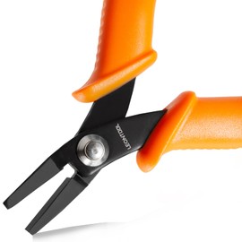 LEONTOOL Mini Flat Nose Pliers for Jewelry Making Smooth Jaw 4-Inch Duck Billed Pliers Micro Pliers Flat Pliers Jewelry Pliers Wire Bending Wrapping Forming Tools, Orange (5GD1456)