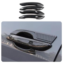 KELEIMAI Car Accessories Fit for Hyundai Elantra 2021 2022 2023 2024 2025 Exterior Side Door Handles Cup Cover Trime (Handle:Carbon Fiber) 4PCS ABS