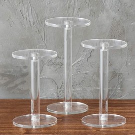3 acrylic round display stand accessory stands Set medium size 2ea