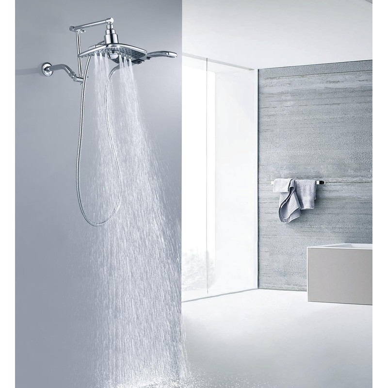 BRIGHT SHOWERS Brass Shower Arm Extender for Rain and Handheld