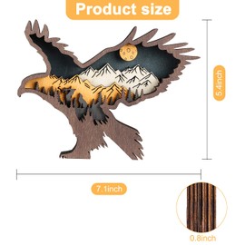 Laozai Wooden Forest Animals Eagle Decor,Cabin Decor, Rustic Decor Wall Decorations Mountain Decor for Bedroom Living Room Table Decorative…