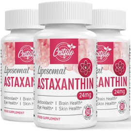 Cestfilo Liposomal Astaxanthin Supplement 24MG, Maximum Absorption, Natural Antioxidant for Skin & Eye Health, Gluten Free, Non-GMO & No Gluten (180 Count (Pack of 3))