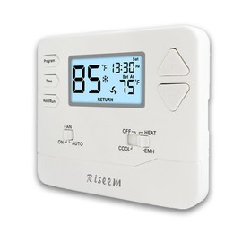 Thermostat for Heat Pump,Programmable Thermostat for House,Single-Stage Systems,2 Heat/1 Cool Heat Pump Or 1 Heat/1 Cool,Easy DIY Install,White Backlight