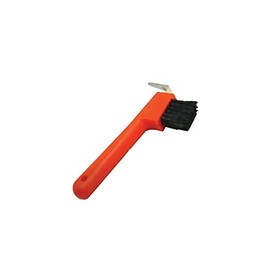 Epic Animal New The Hoof Pick with Brush Plastic Metal Pick 7" Red