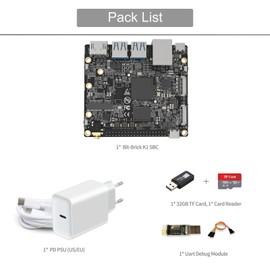 youyeetoo Bit-Brick K1 Open Source RISC-V Single-Board Computer with 4GB/8GB LPDDR4X Memory, 2.0TOPS AI Power, Industrial Quality for IoT Applications (4GB RAM, Development Kit)