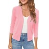 Urban CoCo Women's 3/4 Sleeve Open Front Cropped Sweater Cardigan
