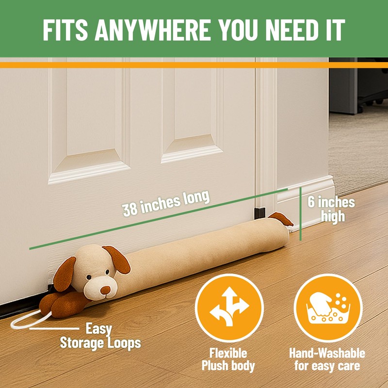 Evelots Under Door Dog Draft Stopper - Weighted - Keep