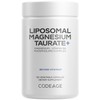Codeage Liposomal Magnesium Taurate+ Supplement - Magnesium Taurate, Vitamin B6 as Pyridoxal 5-Phosphate, 2-Month Supply - Liposomal Delivery, Vegan, Non-GMO, Gluten-Free, 120 Capsules