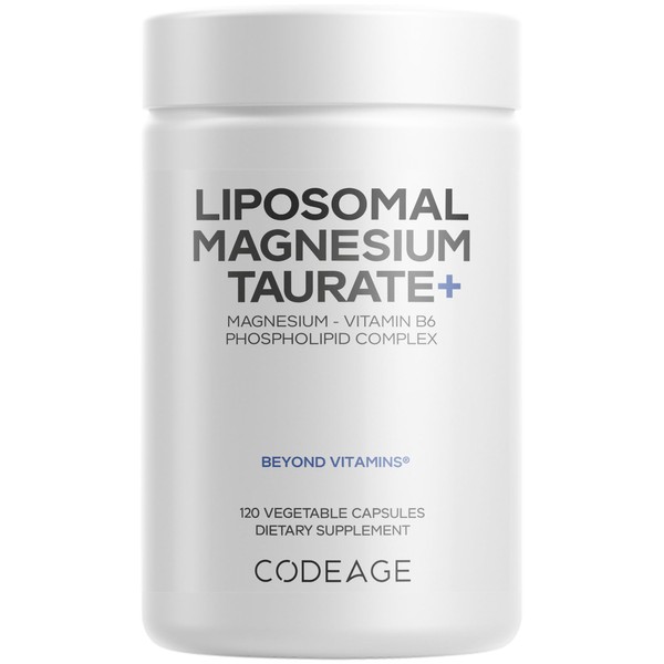 Codeage Liposomal Magnesium Taurate+ Supplement - Magnesium Taurate, Vitamin B6