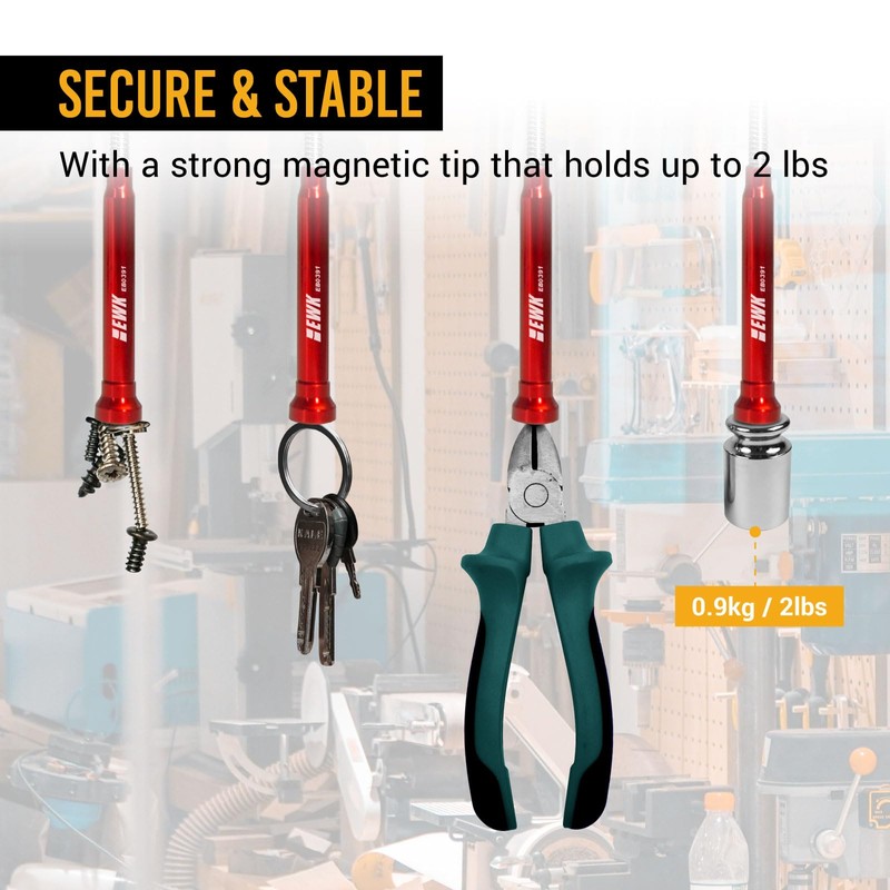 EWK Magnetic Flexible Claw Grabber Pick-Up Tool with LED Light,