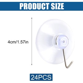 ALLBASA Wall Hooks Suction Cup Small Plastic Suction Cup Round Hook Bathroom Kitchen Hooks Suction Cups (12)