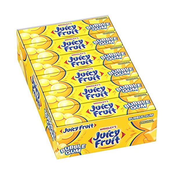 JUICY FRUIT Original Bubble Chewing Gum, 5 Count (Pack of 18)